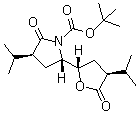 (3S,5S)-3-(1-Methylethyl)-2-oxo-5-[(2S,4S)-tetrahydro-4-(1-methylethyl)-5-oxo-2-furanyl]-1-pyrrolidinecarboxylic acid tert-butyl ester molecular structure (CAS 934841-17-5)