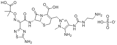 结构式 CAS# 936111-69-2, 硫酸头孢洛扎