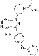 structure of CAS# 936563-96-1, Ibrutinib;1-[(3R)-3-[4-Amino-3-(4-phenoxyphenyl)-1H-pyrazolo[3,4-d]pyrimidin-1-yl]-1-piperidinyl]-2-propen-1-one