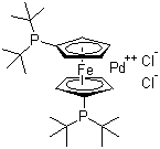 1,1'-Bis(di-tert-butylphosphino)ferrocene palladium dichloride molecular structure (CAS 95408-45-0)