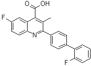 structure of CAS# 96187-53-0, Brequinar;BPQ; Biphenquinate; 6-Fluoro-2-(2'-fluoro[1,1'-biphenyl]-4-yl)-3-methyl-4-quinolinecarboxylic acid