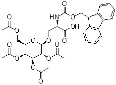 结构式 CAS# 96383-44-7, N-[芴甲氧羰基]-O-(2,3,4,6-四-O-乙酰基-beta-D-吡喃半乳糖基)-L-丝氨酸