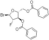 结构式 CAS# 97614-44-3, 2-脱氧-2-氟-alpha-D-阿拉伯呋喃糖基溴化物 3,5-二苯甲酸酯