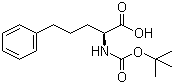 结构式 CAS# 98628-27-4, (S)-2-(叔丁氧羰基氨基)-5-苯戊酸